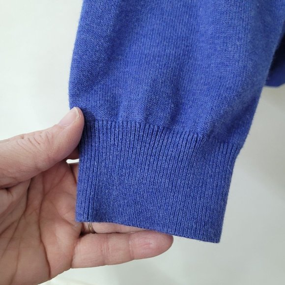 J McLaughlin‎ Sweater Mens L Classic Preppy Golf V-Neck Teacher Long Sleeve Blue - Picture 2 of 10